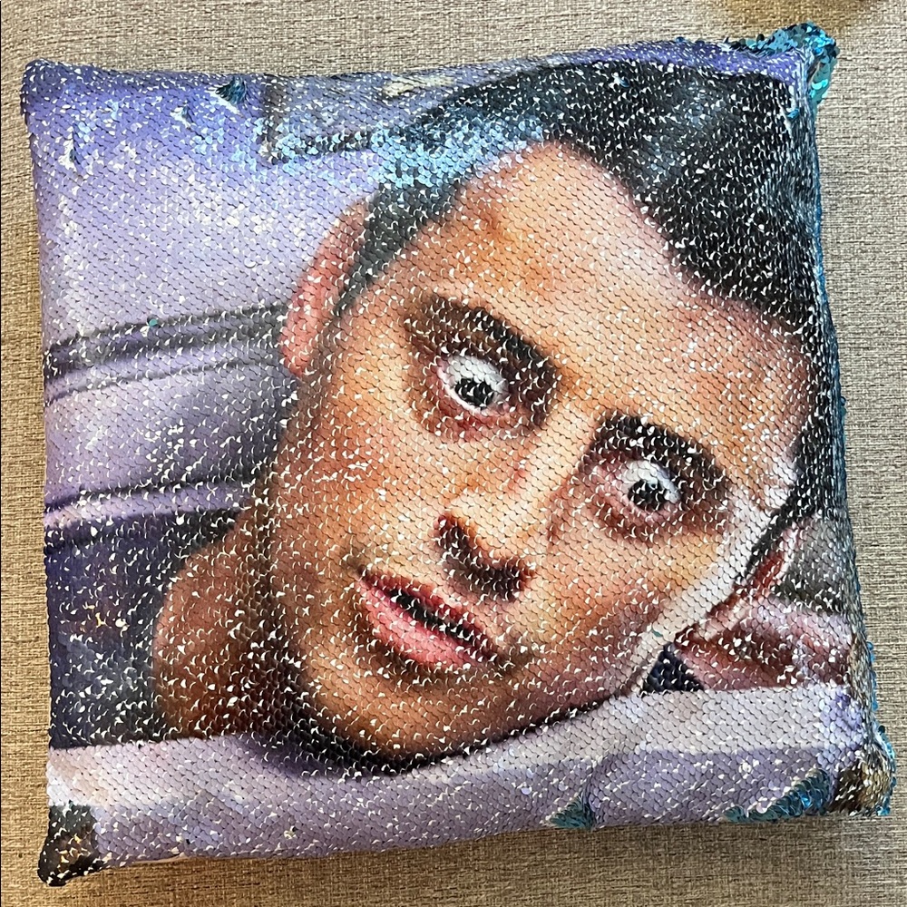 Friends Joey tribiani reversible sequin pillow